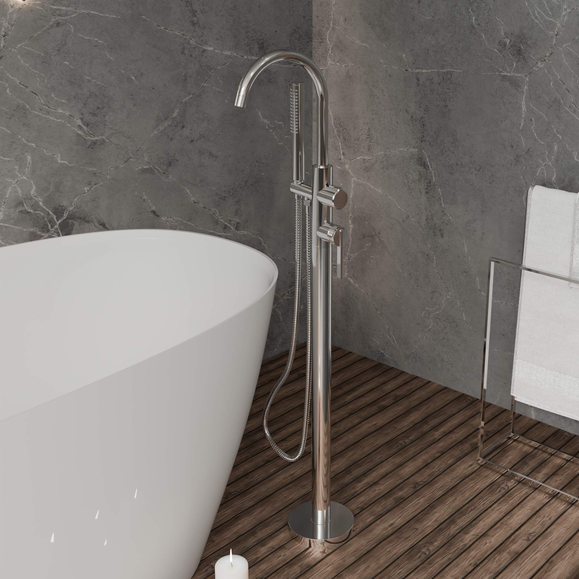 Bateria wannowa Aurevo chrom